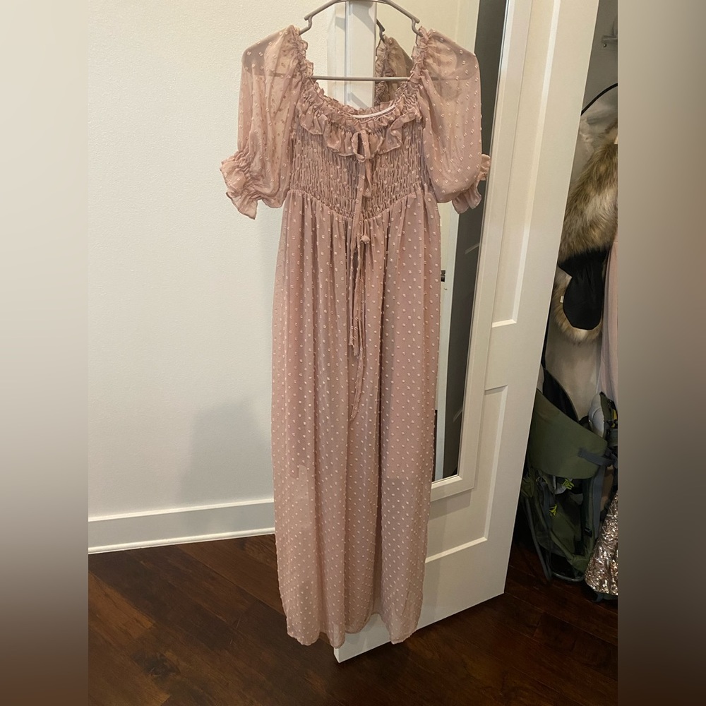 Pink chiffon dress